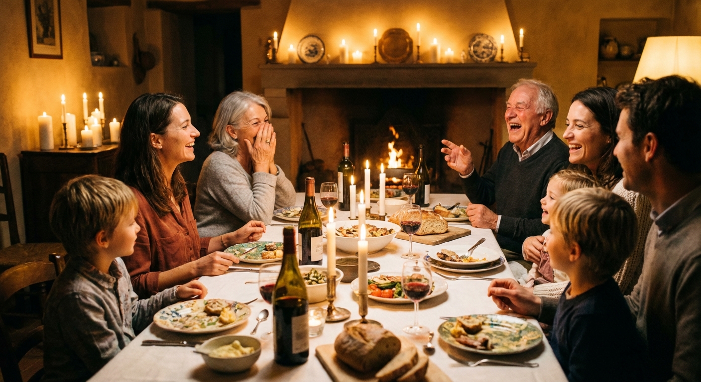 Grandparents at dinner